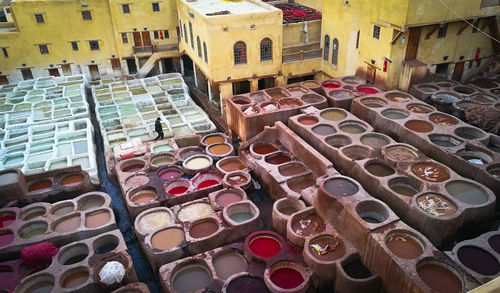 High angle view of market stall for sale