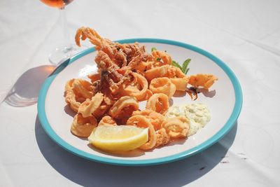 Close-up of meal served in plate