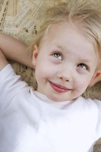 Smiling girl looking away