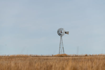 Lone windmill on the texas prairie