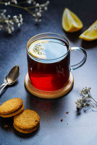 Close-up of drink on table