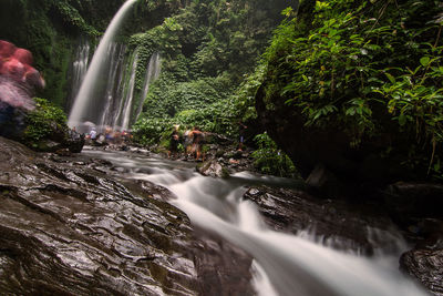 Scenic view of waterfall