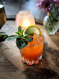 Close-up of drink on table