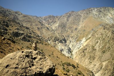 Scenic view of mountains against clear sky