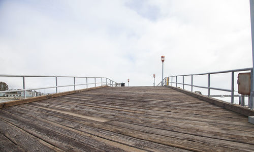 Footbridge against sky