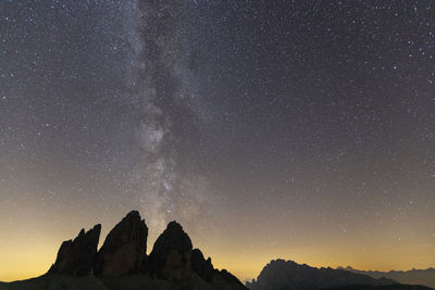 Low angle view of star field against sky at night