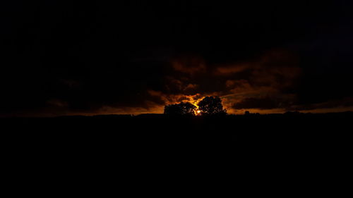 Silhouette of sky at night