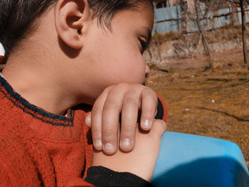 Close-up portrait of a boy