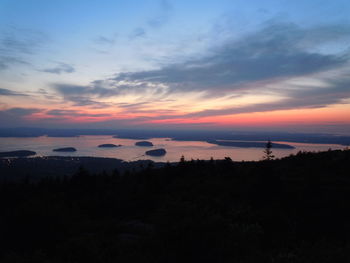 Scenic view of sea at sunset