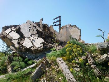 Low angle view of built structure against clear sky