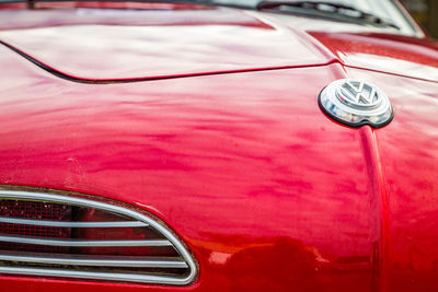 Close-up of red car