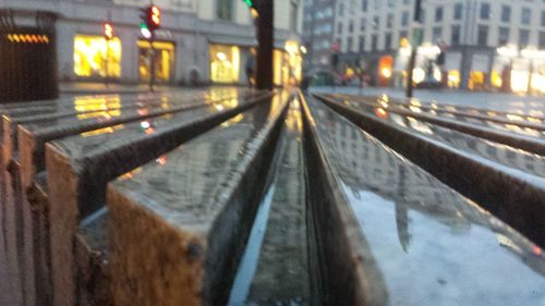 Railroad tracks at night