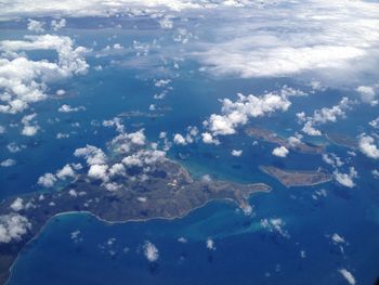 Aerial view of clouds over sea