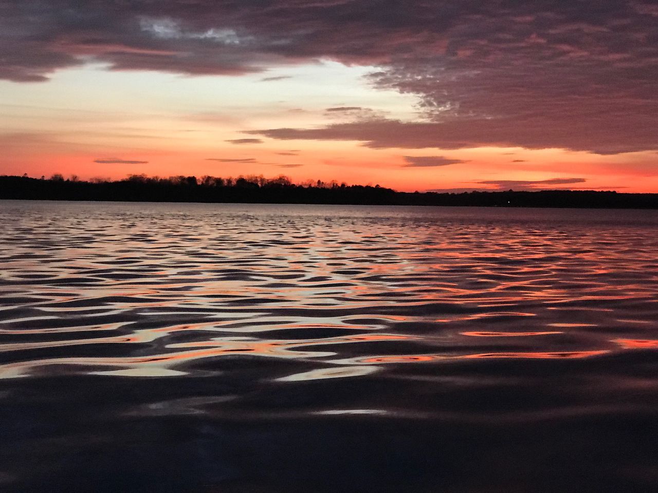 VIEW OF LAKE AGAINST CLOUDY SKY