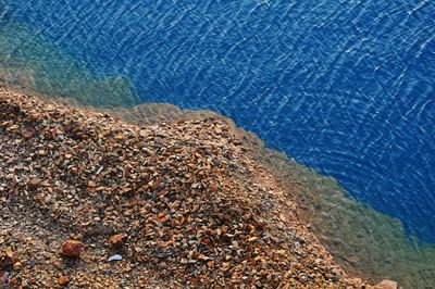 High angle view of pebble beach