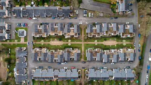 High angle view of cemetery