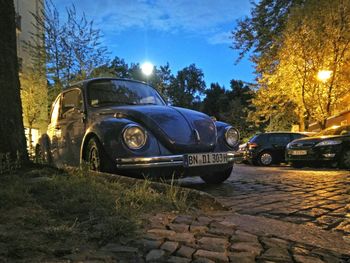 Cars parked on road