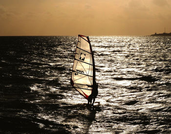 View of sea against sky during sunset