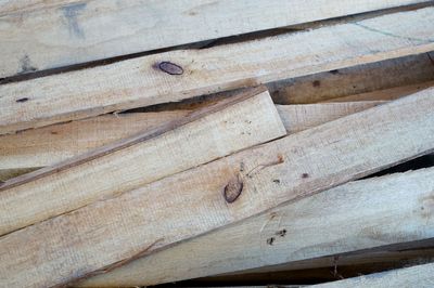 High angle view of wooden plank