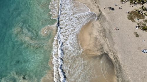 High angle view of beach