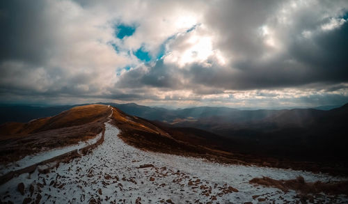 Scenic view of mountain against sky