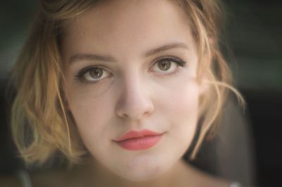 Close-up portrait of beautiful young woman