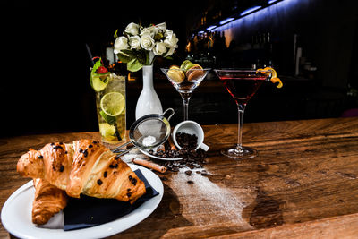 Close-up of food on table