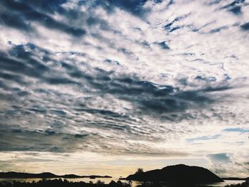Low angle view of dramatic sky during sunset