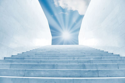 Low angle view of staircase against building