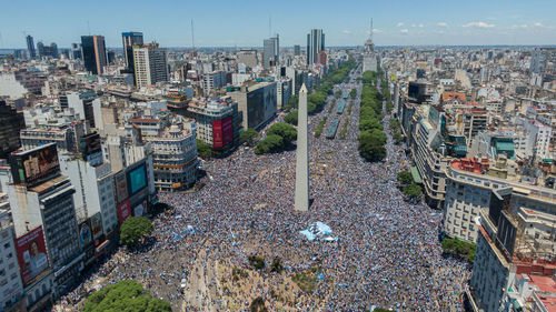 Hundreds of thousands of people celebrate the world cup buenos aires, argentina