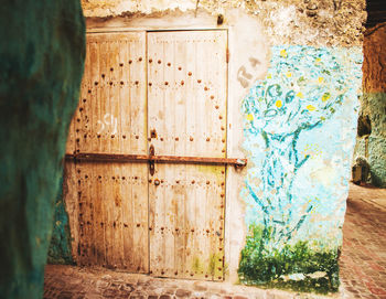 Close-up of multi colored door