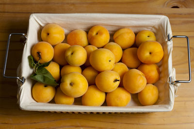High angle view of oranges on table