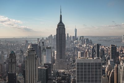 High angle view of new york cityscape