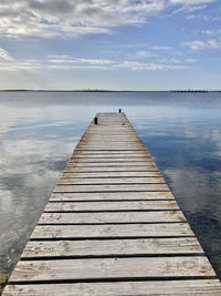 Pier over sea against sky