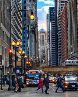 Cars on road in city