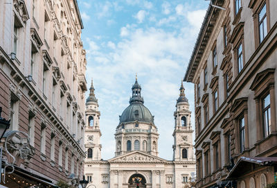 Zrinyi street and szent istvan bazilika in budapest, hungary