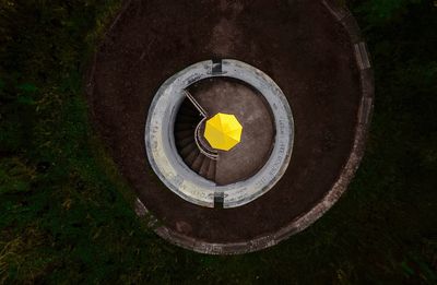 High angle view of stone wall