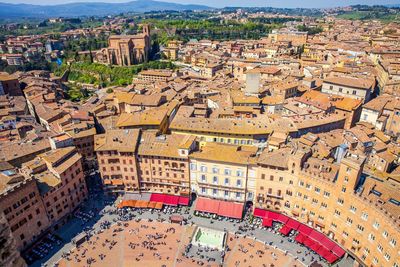 High angle view of cityscape