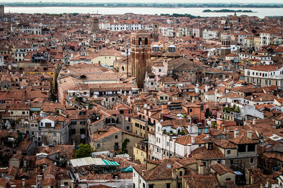 High angle shot of townscape