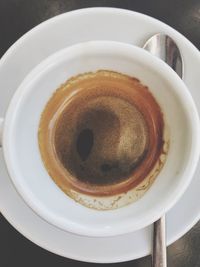 High angle view of coffee on table