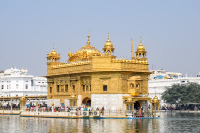 Beautiful view of golden temple - harmandir sahib in amritsar, punjab, india, famous indian sikh