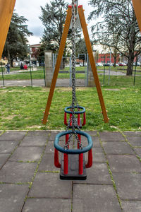 Empty swing in park