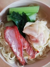 High angle view of food in plate