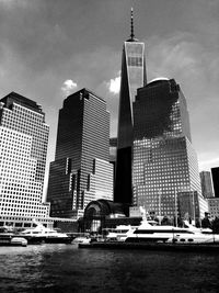 Buildings in city against sky