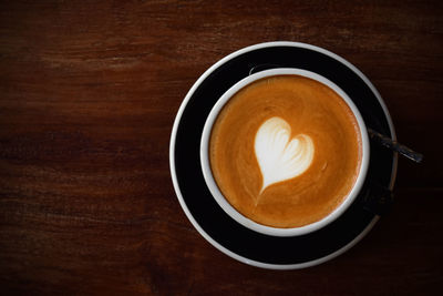 Directly above shot of coffee on table