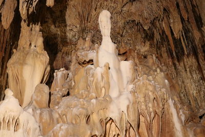 Low angle view of ice cream in cave