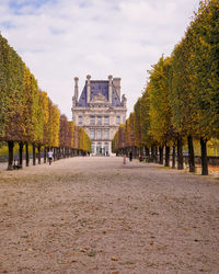 Panoramic view of trees and buildings against sky