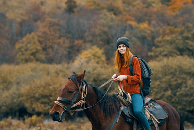 Man riding horse