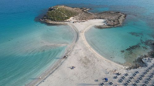 High angle view of beach