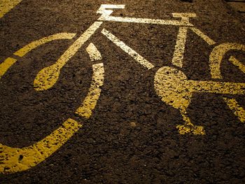 High angle view of road